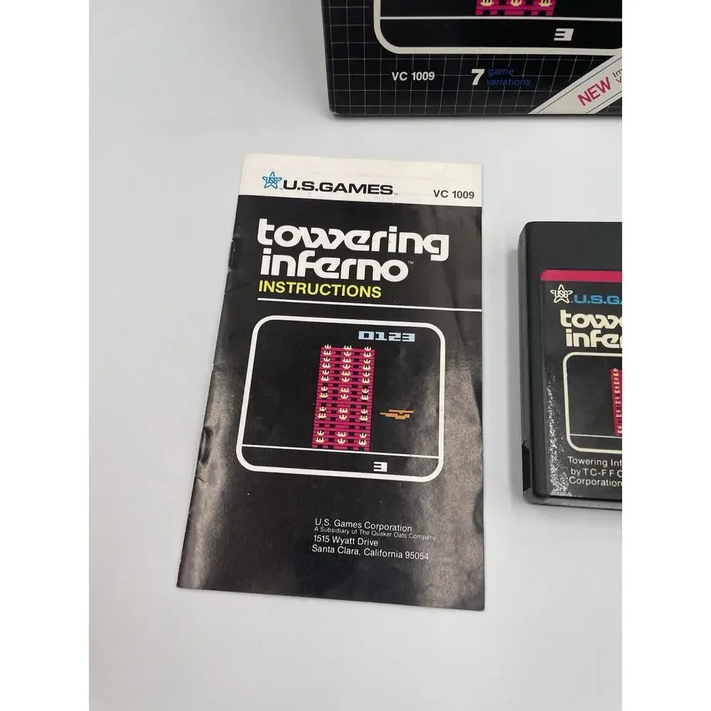 1982 Atari Towering Inferno Cartridge Complete With Manual, Tested